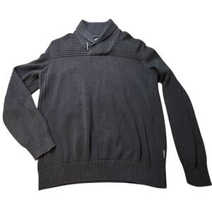 Sean John Sweater Mens XL Black Toggle Cozy Academia Preppy Urban 100 Cotton